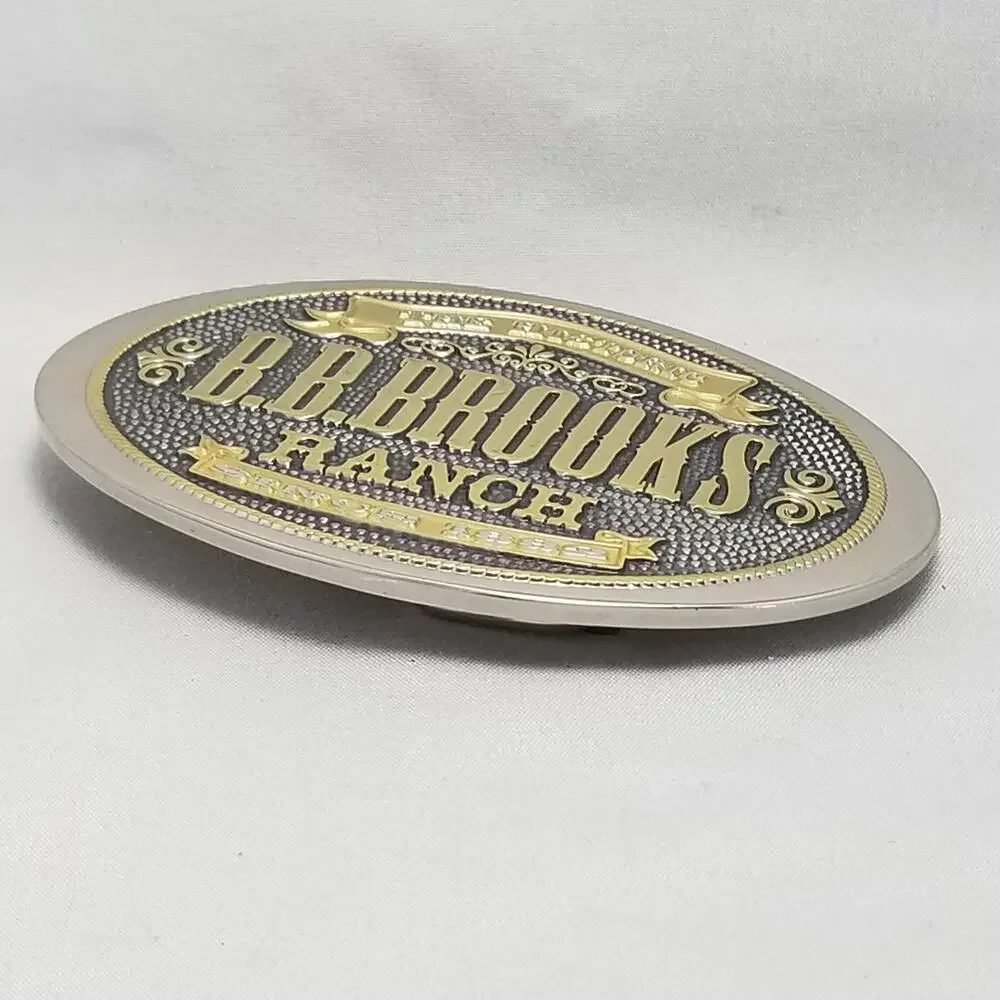 Vintage B.B.‎ Brooks Ranch Belt Buckle The Historic Since 1882 Oval